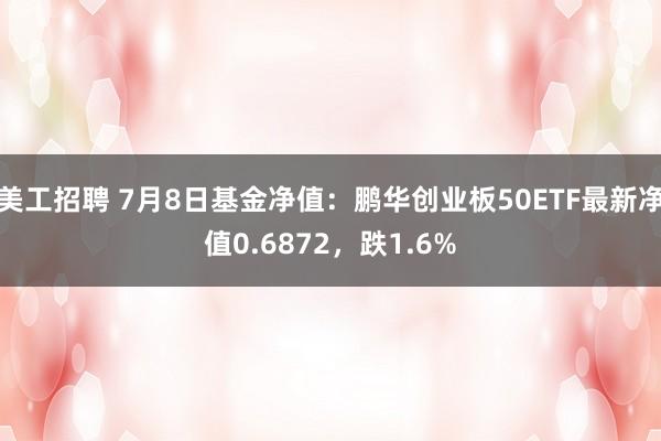 美工招聘 7月8日基金净值：鹏华创业板50ETF最新净值0.6872，跌1.6%