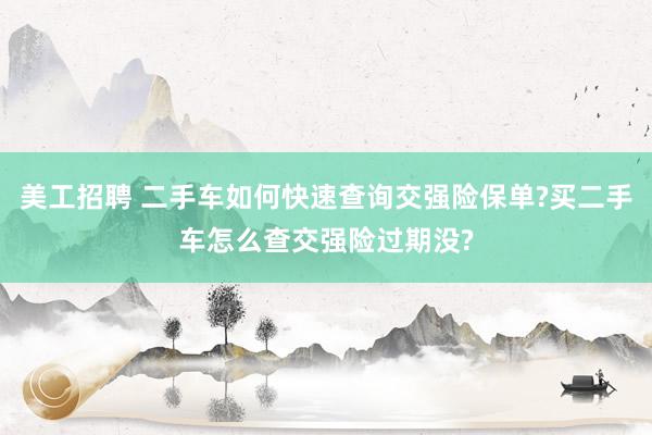 美工招聘 二手车如何快速查询交强险保单?买二手车怎么查交强险过期没?